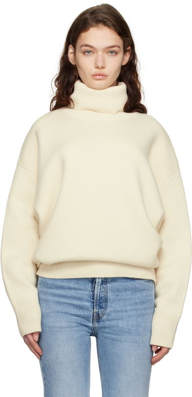Пуловер TOTEME TOTEME Double-Knit Turtleneck Sweater Бежово | 251-WRT4629-YA0132, 0