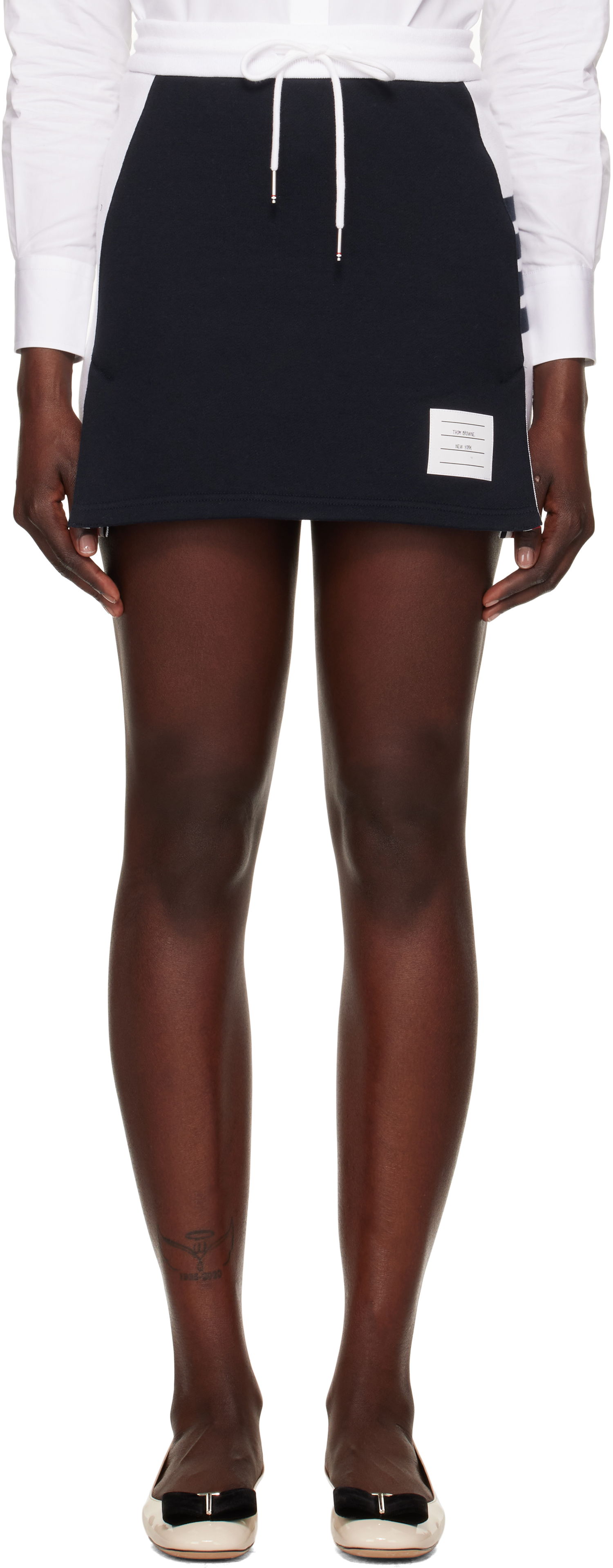 Пола Thom Browne Classic 4-Bar Jersey Miniskirt Тъмно синьо | FJK130A-03037, 0