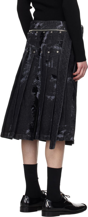 Пола Jean Paul Gaultier Jean Paul Gaultier 'The Flocked' Denim Kilt Черно | 25/33-F-JU161-D016-06, 2