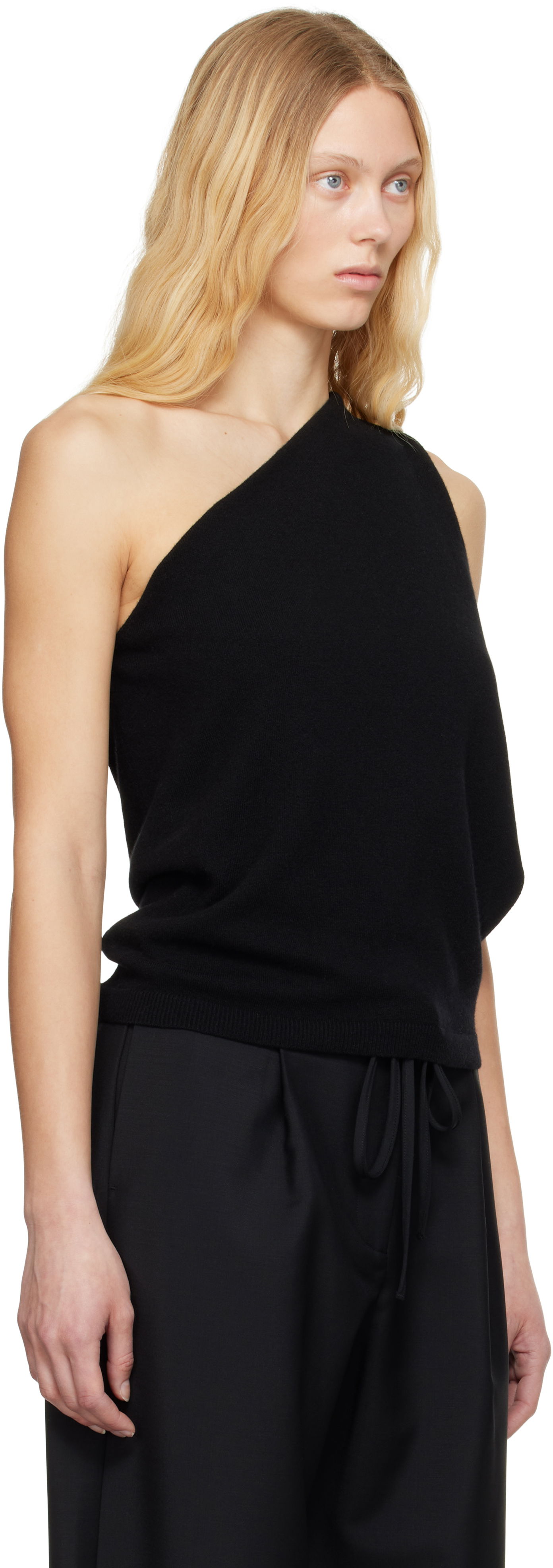 Потник Róhe Róhe Sculptural Knitted One-Shoulder Top Черно | 415-23-336, 1