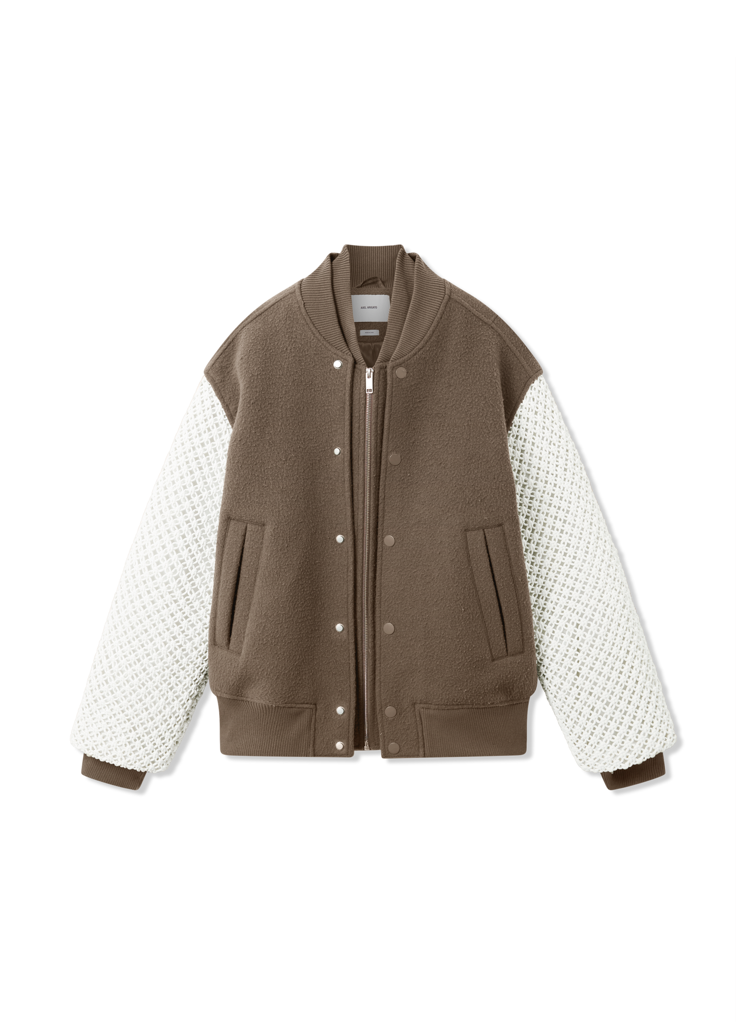 Яке AXEL ARIGATO Varsity Jacket with Knit Sleeves Кафяво | A3148002, 1