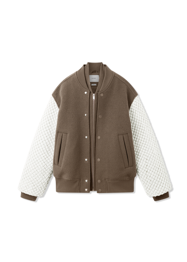 Яке AXEL ARIGATO Varsity Jacket with Knit Sleeves Кафяво | A3148002, 1