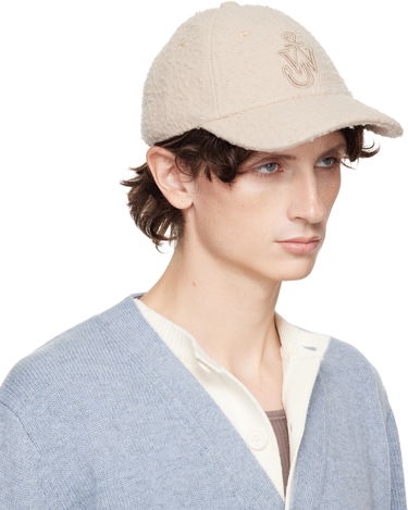Шапка с козирка JW Anderson JW Anderson Fleece Embroidered Logo Baseball Cap Бежово | AC0409-FA0468, 1