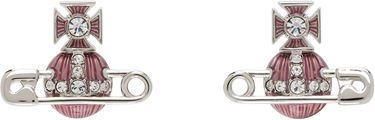 Обеци Vivienne Westwood Vivienne Westwood Kitty Orb Safety Pin Rhinestone Earrings Розово | 6201033P-02P639-, 0