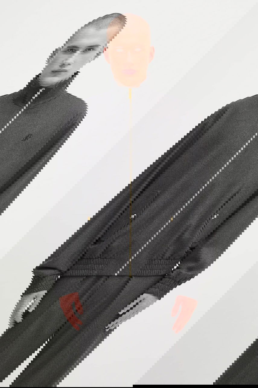 Яке бомбър Drôle de Monsieur Drôle de Monsieur La Trackjacket Flanelle Wool Bomber Jacket Сиво | H.JT234.WV008, 0