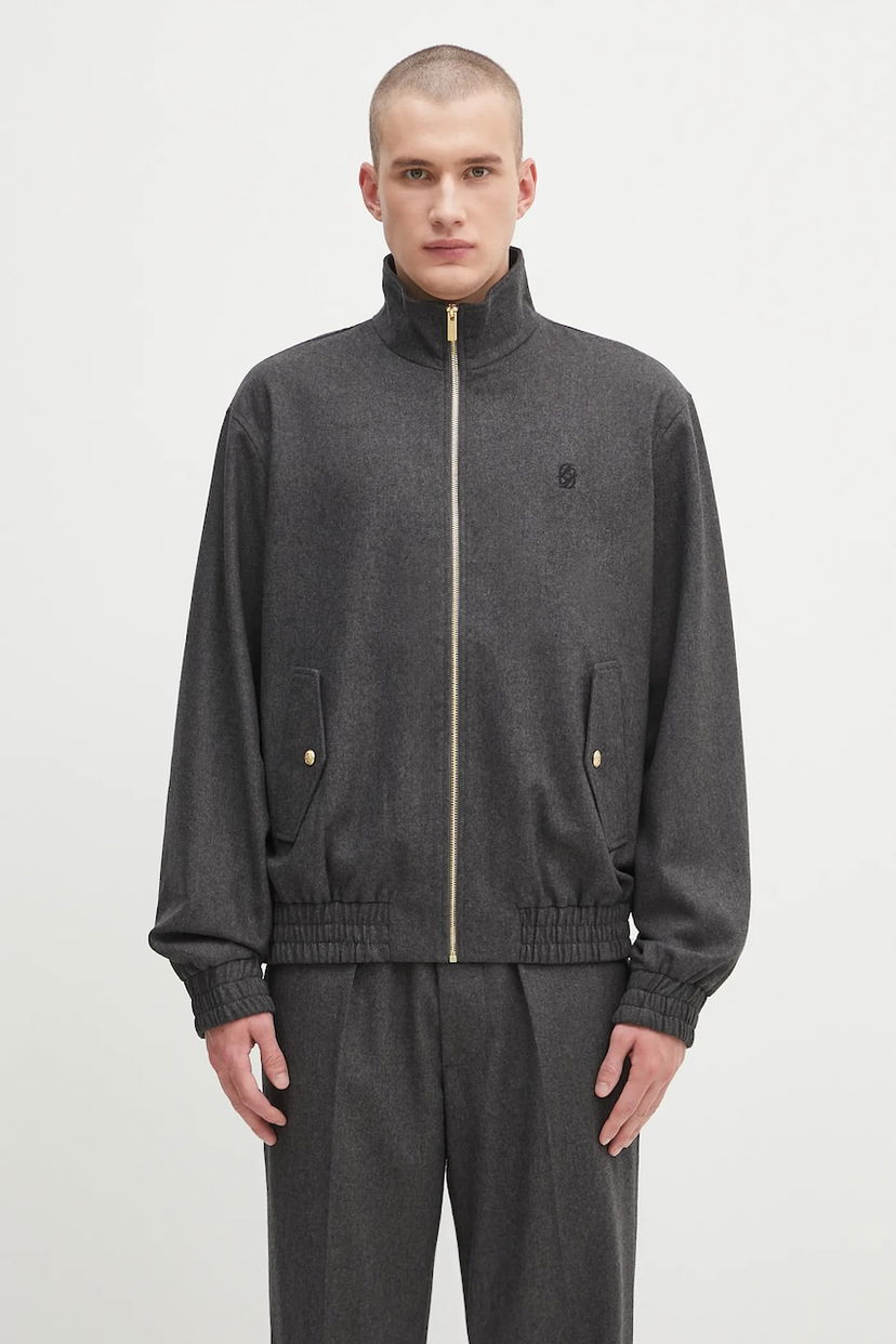 Яке бомбър Drôle de Monsieur Drôle de Monsieur La Trackjacket Flanelle Wool Bomber Jacket Сиво | H.JT234.WV008