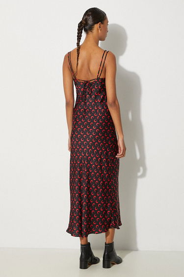 Pокля Marine Serre Moon Printed Flou Long Slip Dress Черно | WDR302A.CWOV0040, 1