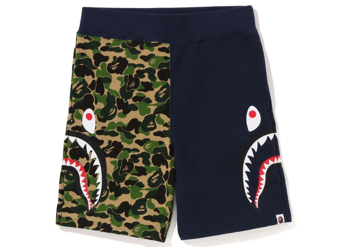 Къси панталони BAPE ABC Camo Side Shark Sweat Shorts Зелено | 1J30-153-016, 0