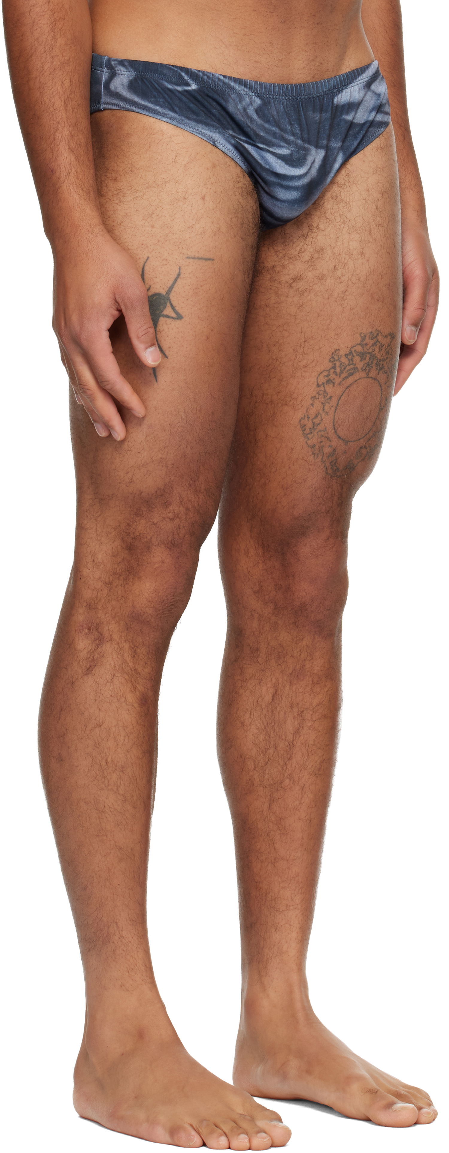 Бански Jean Paul Gaultier 'The Blurry Roses' satin-effect swim briefs Синьо | 25/04-M-SW080-J023P-010200, 1