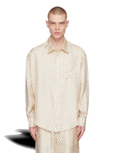 Риза AMI Polka Dot Shirt Бежово | USH125.SE0002