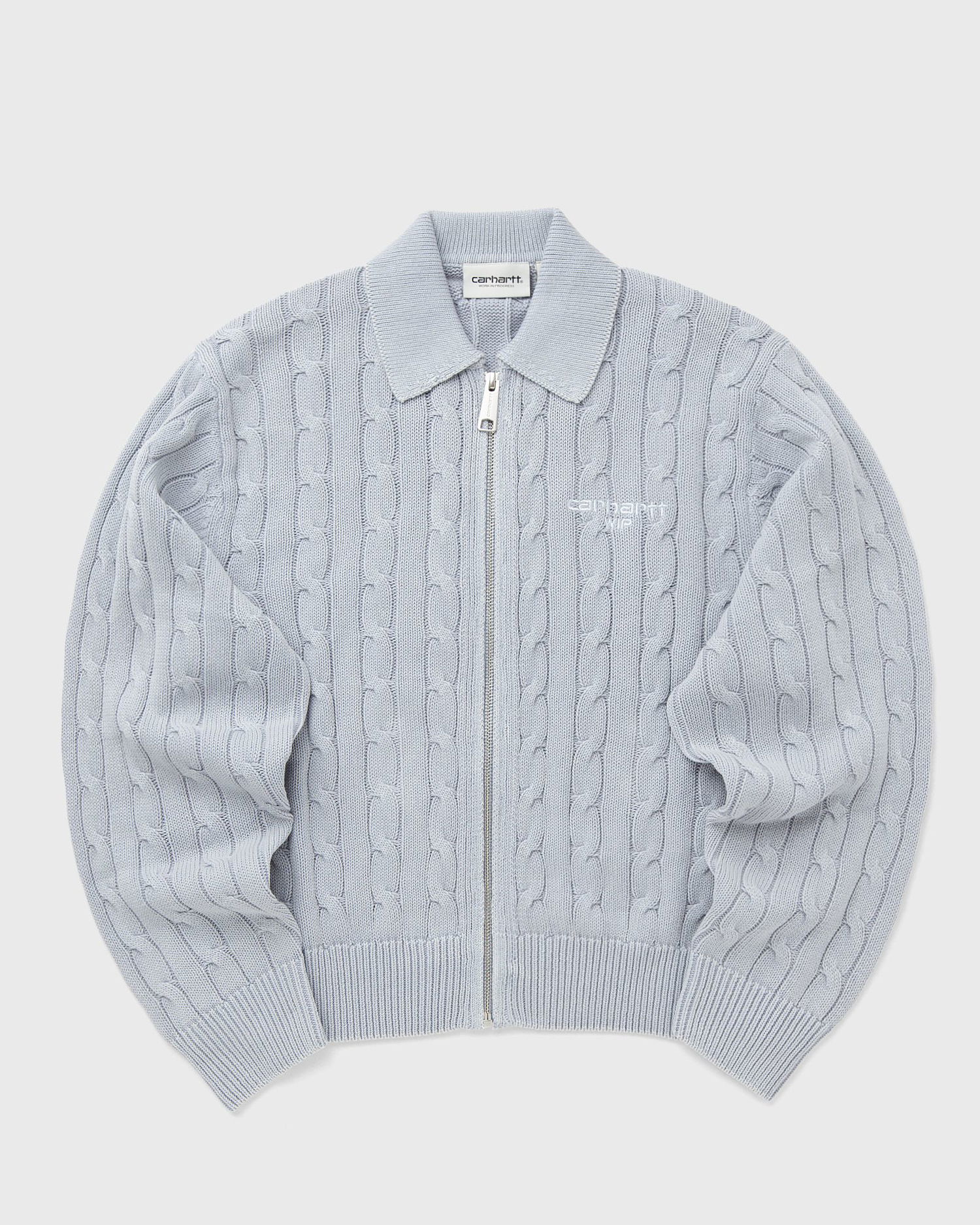 Пуловер Carhartt WIP Carter Cable Knit Zip Sweater Jacket Синьо | I035180-0N1.GD, 0