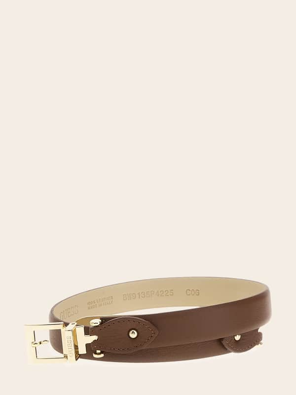 Колани GUESS Else Real Leather High-Waisted Belt Бежово | BW9135P4225, 0