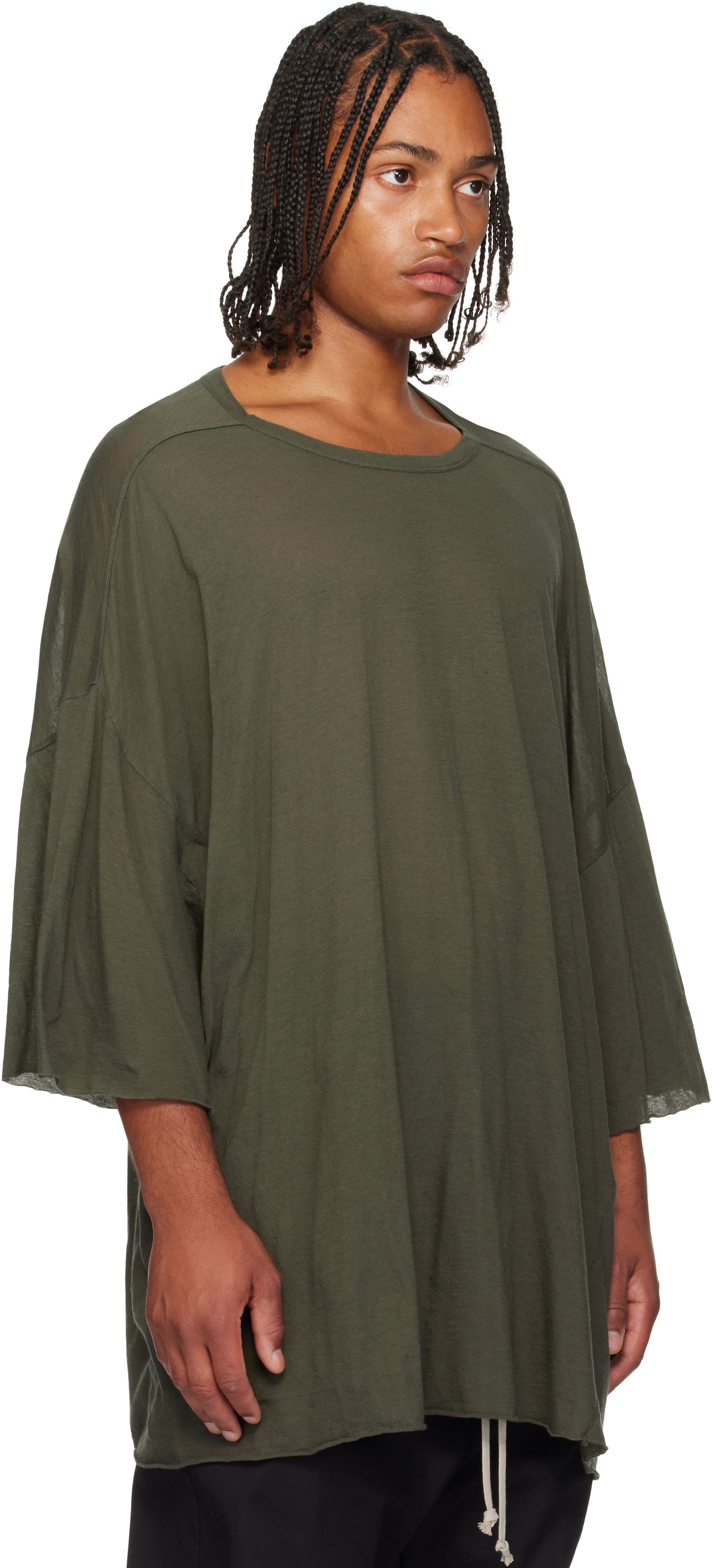 Тениска Rick Owens Rick Owens Concordians Tommy T-Shirt Зелено | RU02E1283 UC, 1