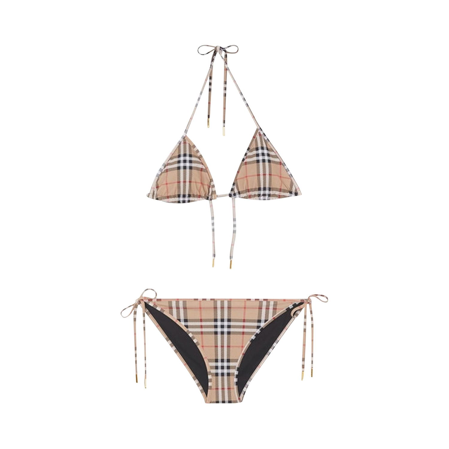 Бански Burberry Vintage Check Triangle Bikini Бежово | 8009008, 1
