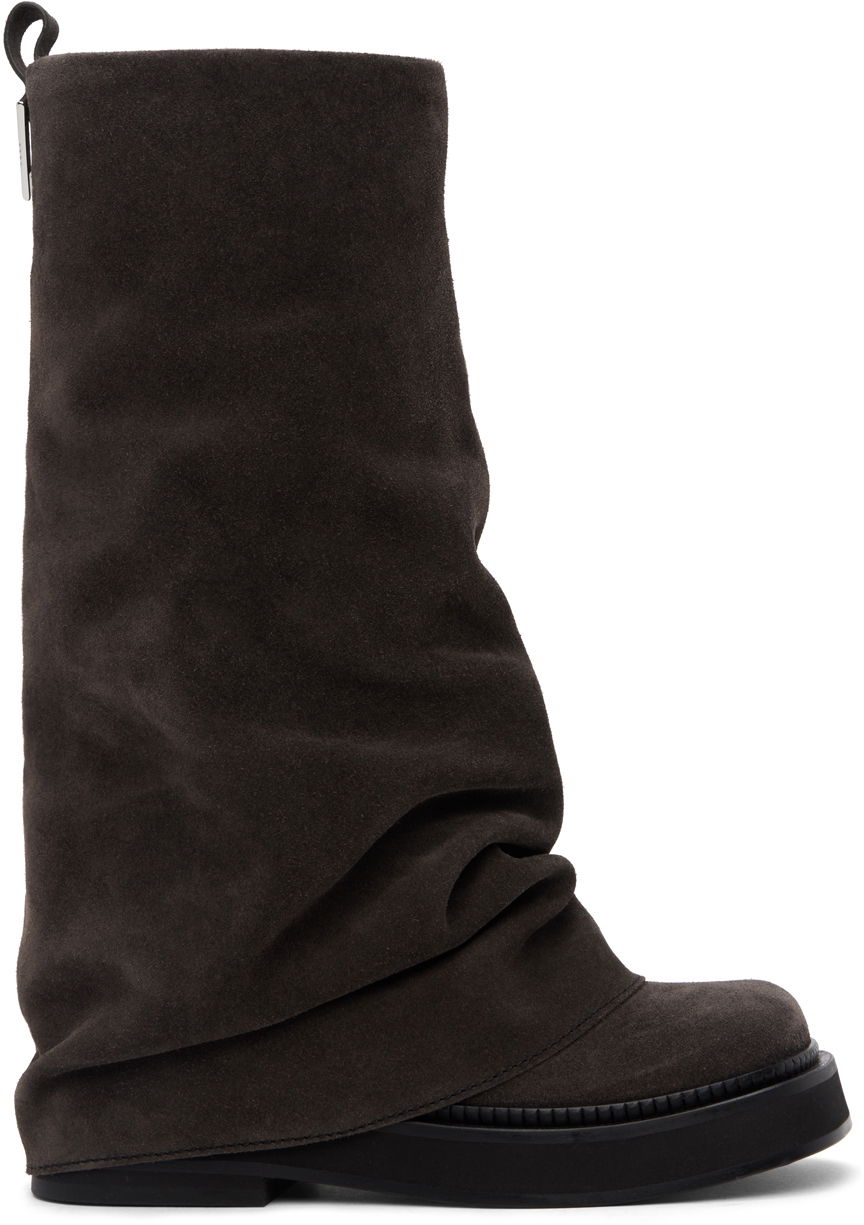 Облекло The Attico Attico Robin Suede Slouch Boots Сиво | 246WS798 L007, 0