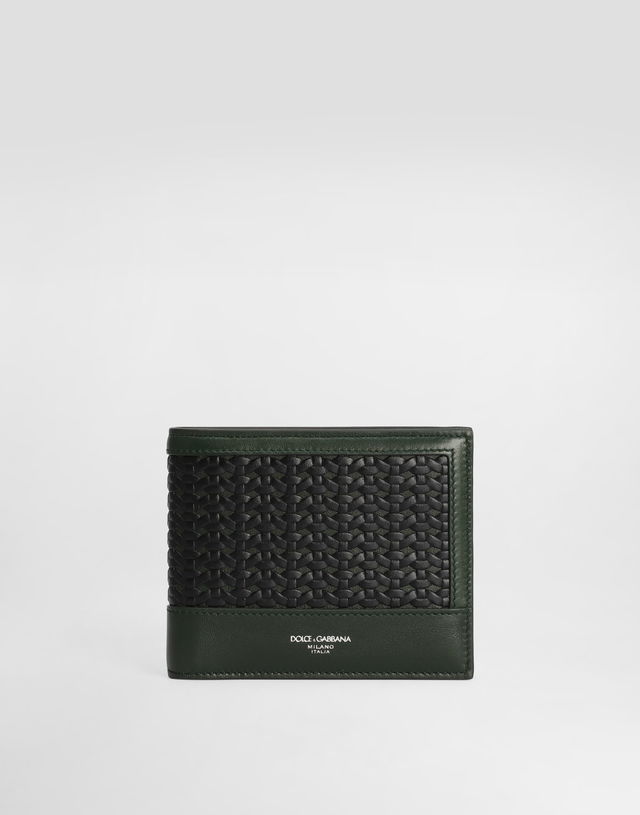 Dolce & Gabbana Woven Leather Bifold Wallet