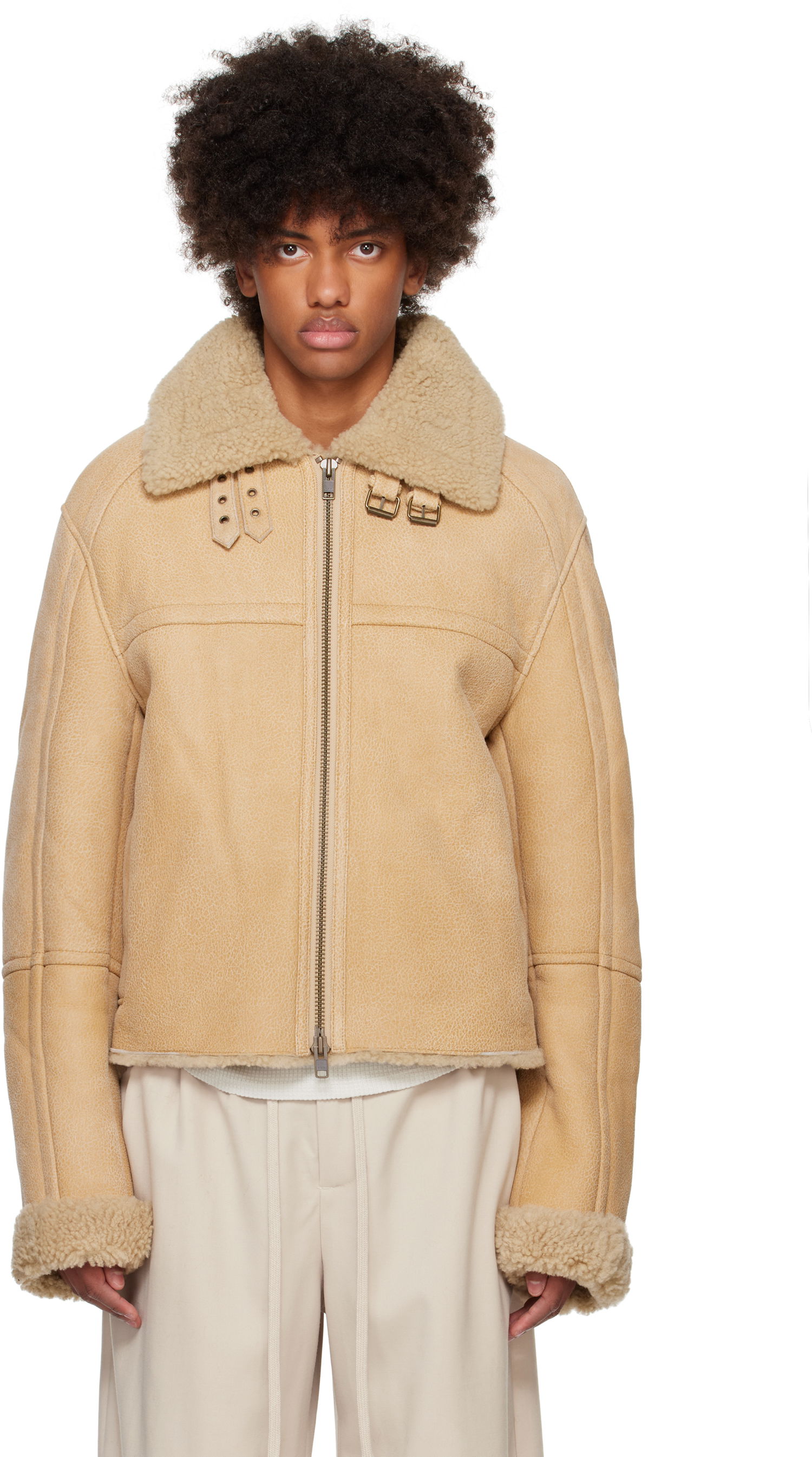 Яке Entire Studios Shearling Jacket Бежово | ES2424CA, 0