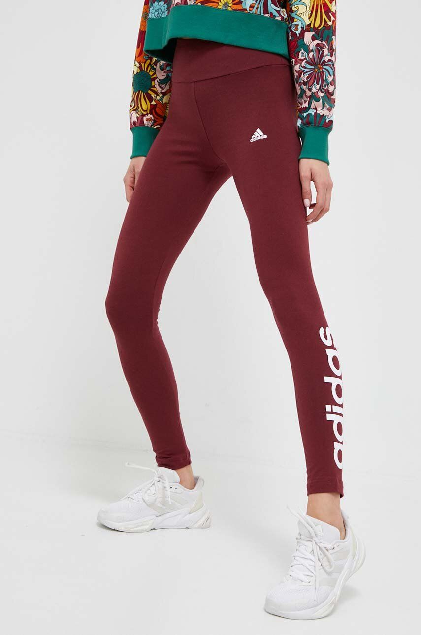 Клинове adidas Originals ESSENTIALS HIGH-WAISTED LOGO LEGGINGS Бургунди | IM2856, 0