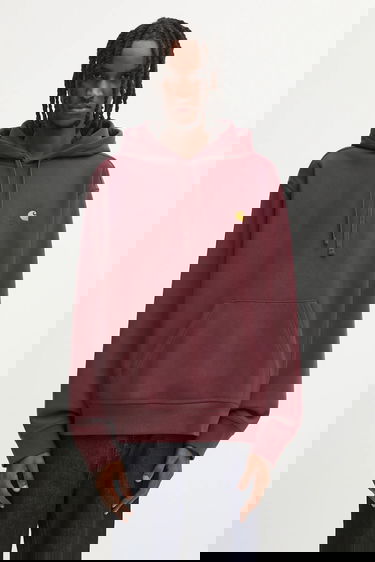 Суитчър Carhartt WIP Plain Hooded American Script Sweat Бургунди | I028279.33KXX, 0