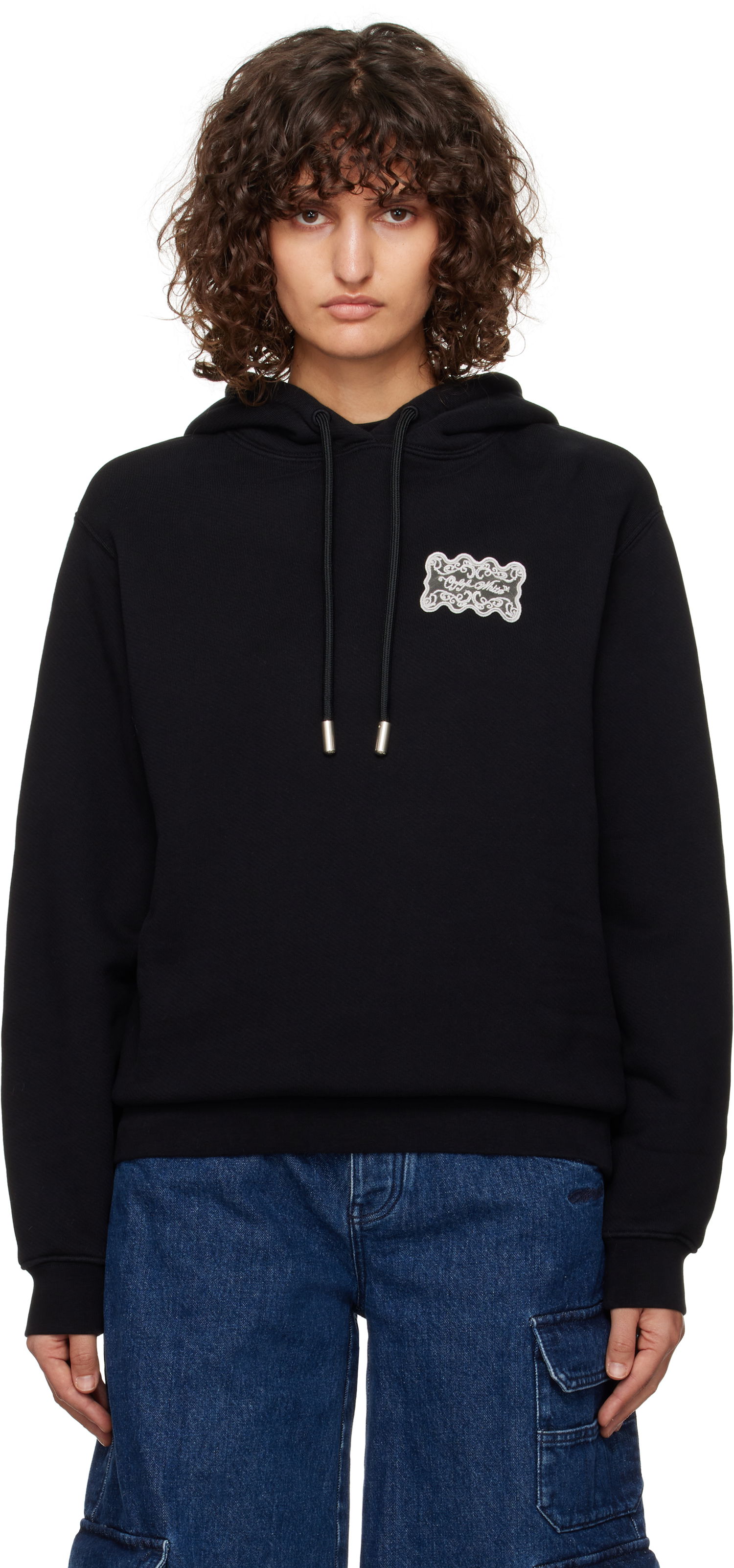 Суитчър Off-White Lace Label Hoodie Черно | OWBB035F24FLE0061001, 0