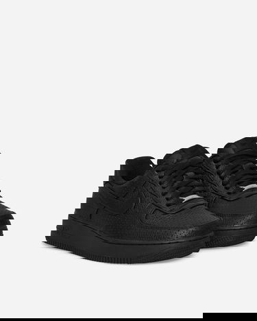 Кецове и обувки Nike Air Force 1 Low SP Triple Black Perforated Черно | HF8189-001, 2