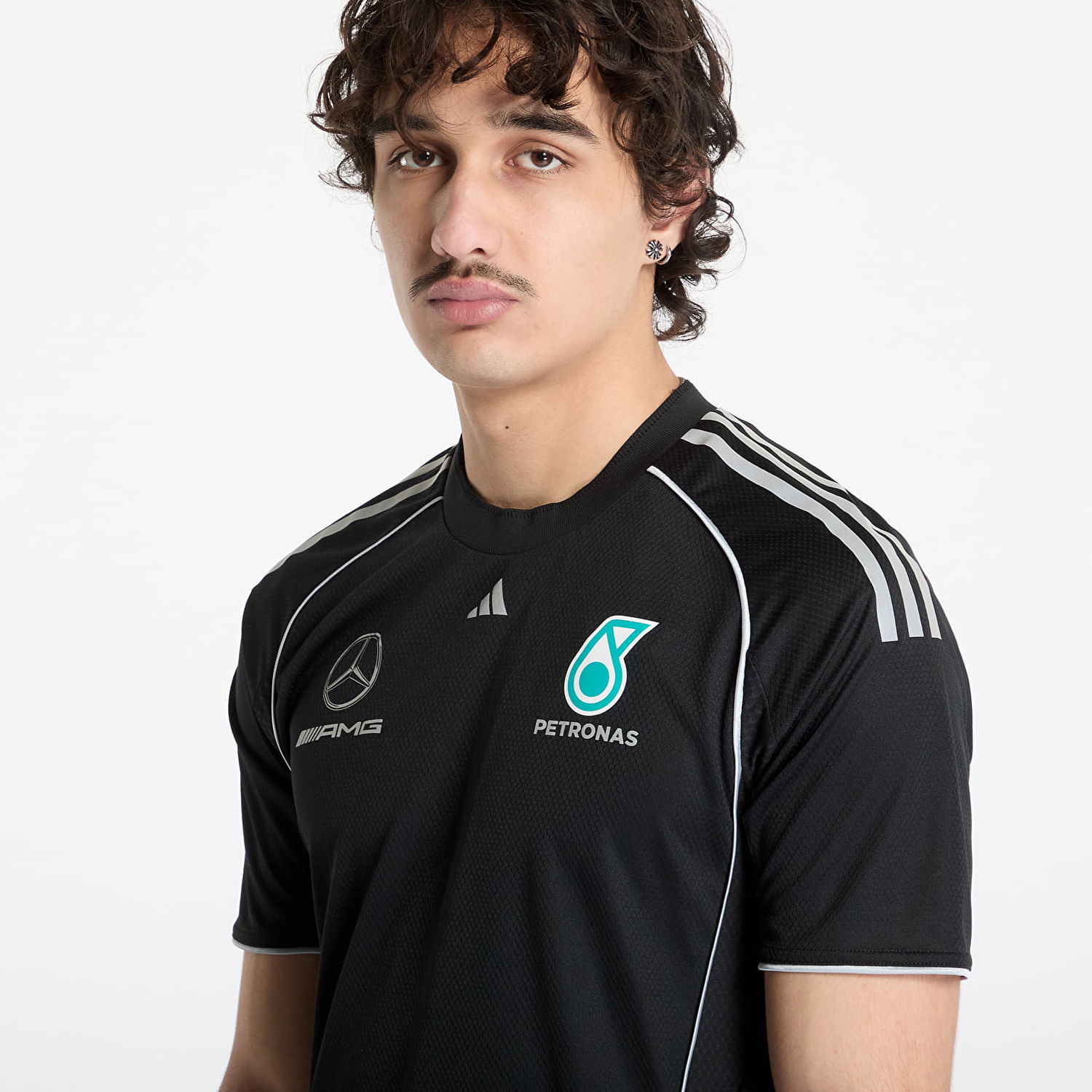 Тениска adidas Performance Mercedes-AMG Petronas Formula One Team Mechanics T-Shirt Черно | JX8245, 1