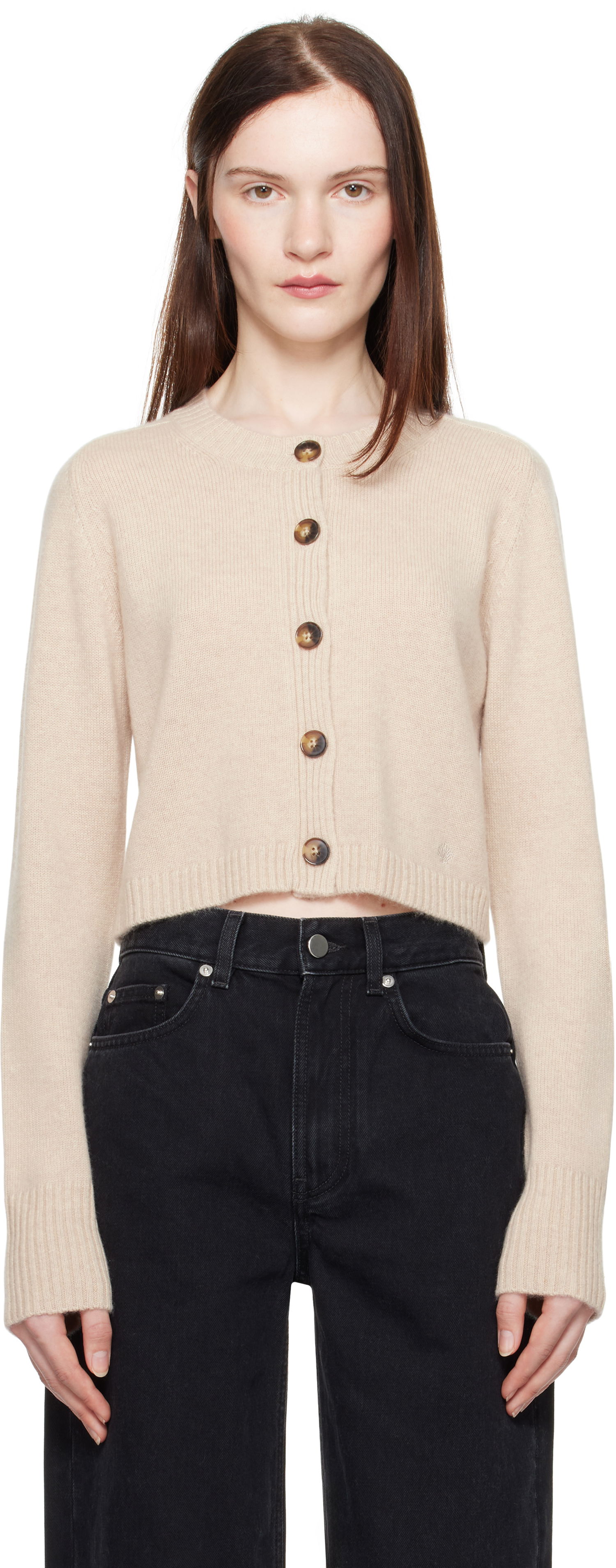 Пуловер Loulou de Saison Loulou de Saison Zephir Cropped Cardigan Бежово | ZEPHIR, 0