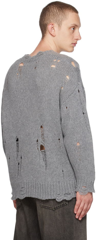 Пуловер R13 R13 Distressed Knit Sweater Сиво | R13WY089-Y003B, 2