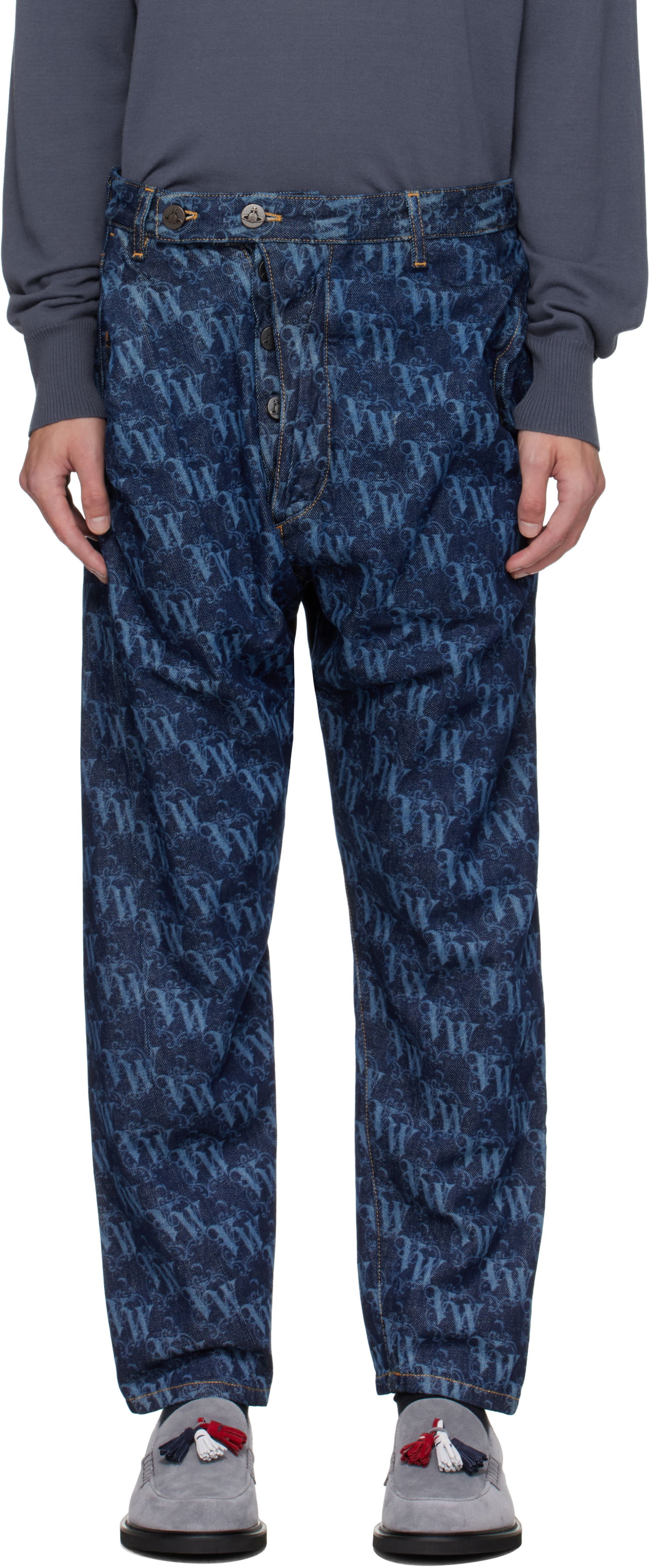 Дънки Vivienne Westwood Vivienne Westwood Drunken Patterned Jeans Синьо | 3902000X-W014I-AAA-, 0