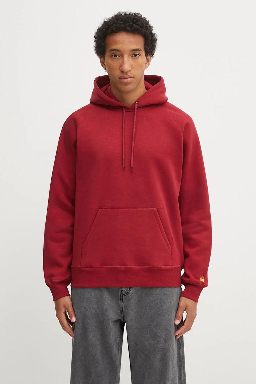 Суитчър Carhartt WIP Plain Hooded Chase Hoodie Червено | I033661.30QXX