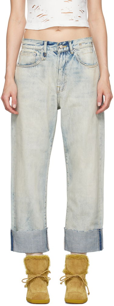 Дънки R13 R13 Cuffed X-Boyfriend Jeans Синьо | R13WD111-D218C, 0