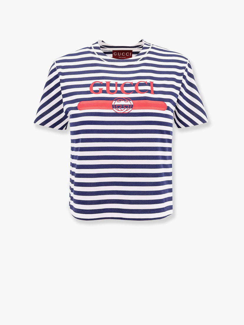 Тениска Gucci Striped T-Shirt Синьо | 789314XJGL99074