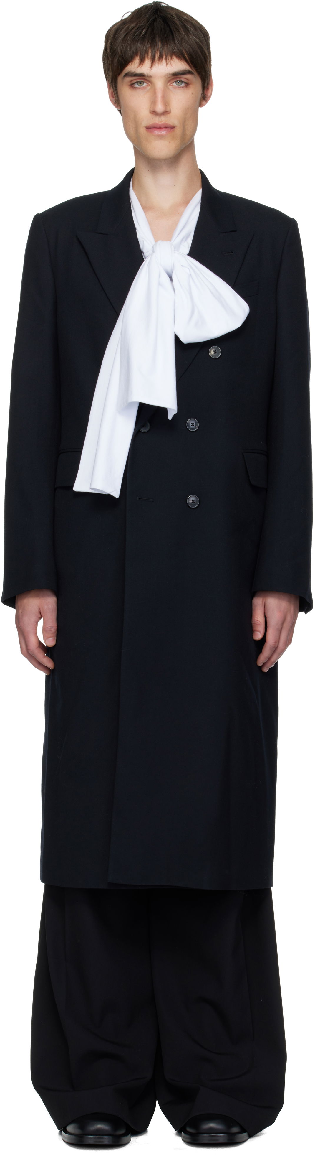 Палта Dries Van Noten Dries Van Noten Wool Twill Coat Черно | 252-020241-2246, 0