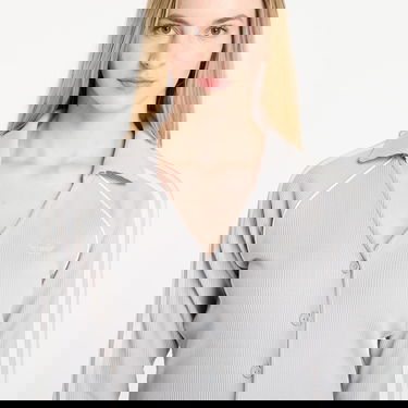 Риза adidas Originals Ribbed Collared Long-Sleeve Button Down Top with Sleeve Stripes Сиво | KR5109, 4