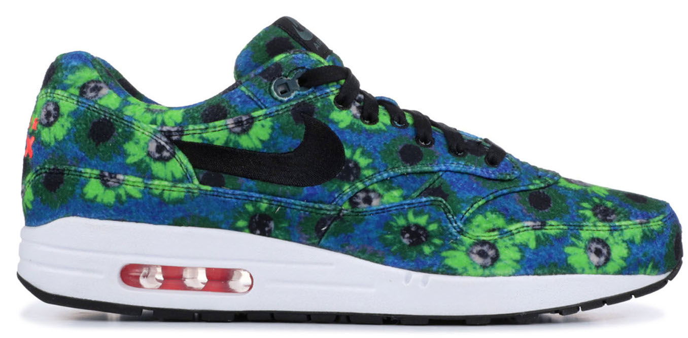 Кецове и обувки Nike Air Max 1 Floral Mowabb Volt Тюркоазено | 858876-002, 0