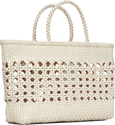Голяма пазарска чанта OSOI Biscuit Tote with Open-Weave Detail and Braided Handle Бяло | 25SB06005102, 2