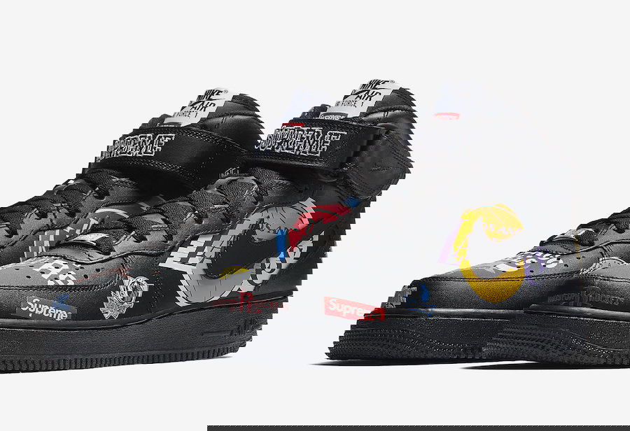 Кецове и обувки Nike Supreme x NBA x Air Force 1 Mid 07 Черно | AQ8017-001, 1