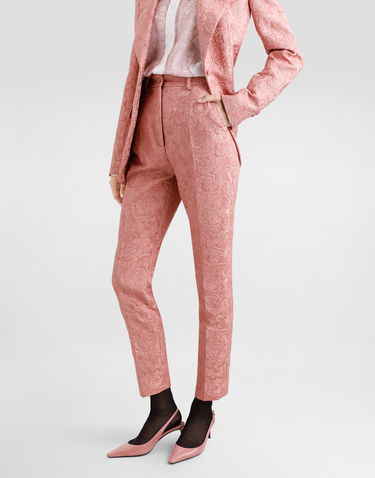 Панталони Dolce & Gabbana Dolce & Gabbana Tailored Quilted Floral Jacquard Pants Розово | FTAM2THJMQKF0473, 3