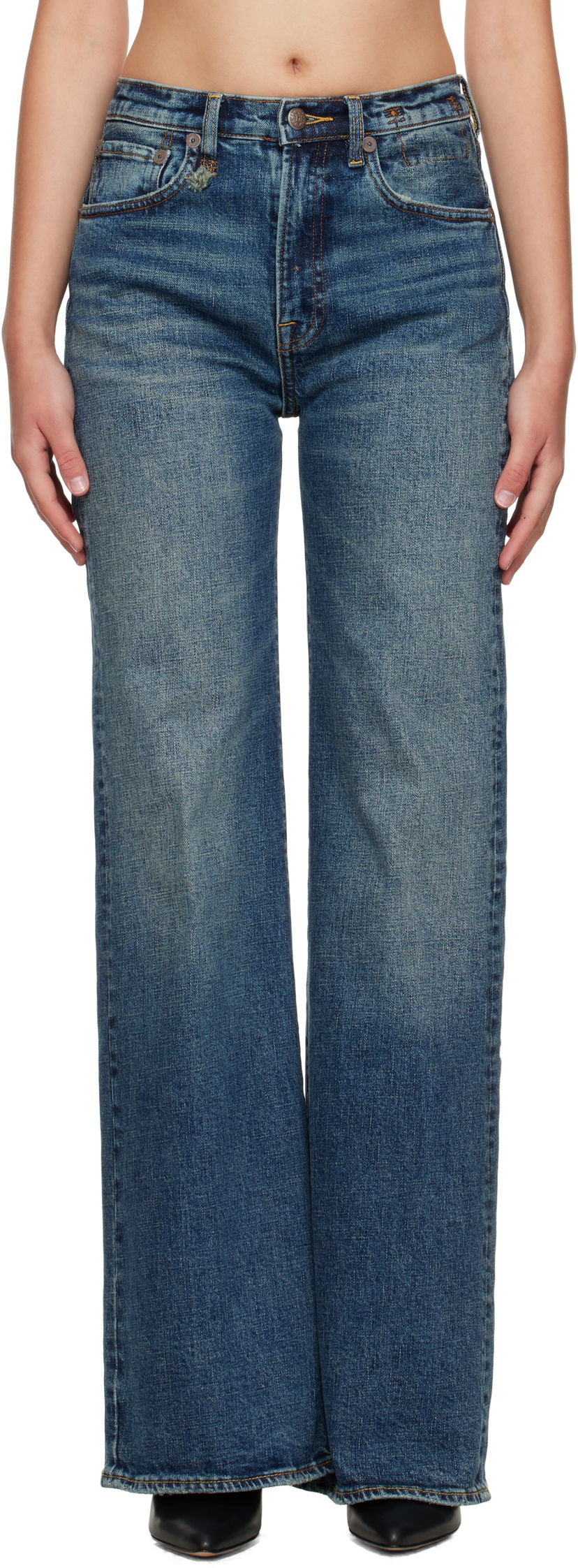 Дънки R13 R13 Flared Jeans Синьо | R13WD188-D246A