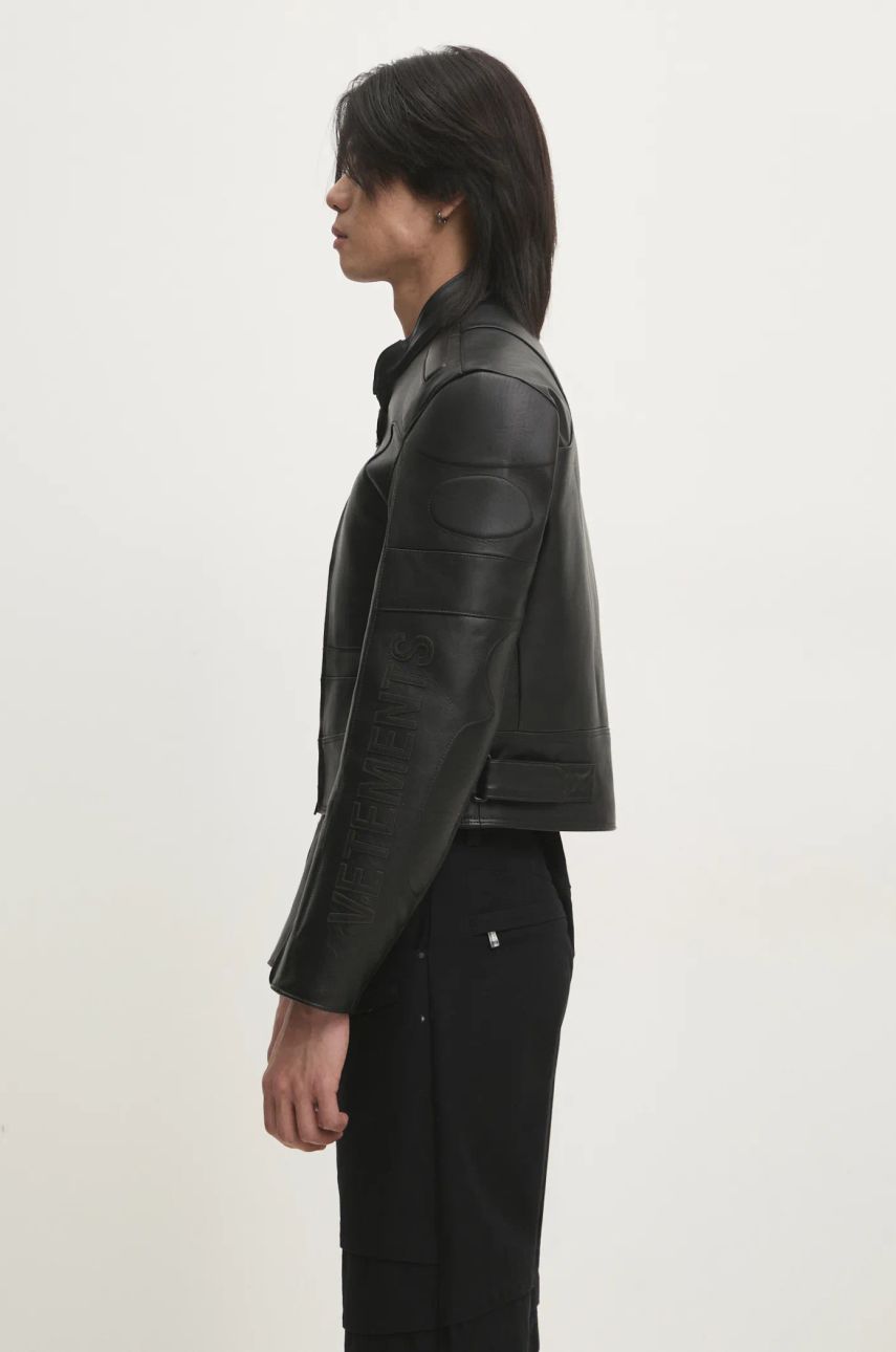 Яке VETEMENTS VETEMENTS Racing Logo Leather Jacket Черно | UA66JA210B, 1