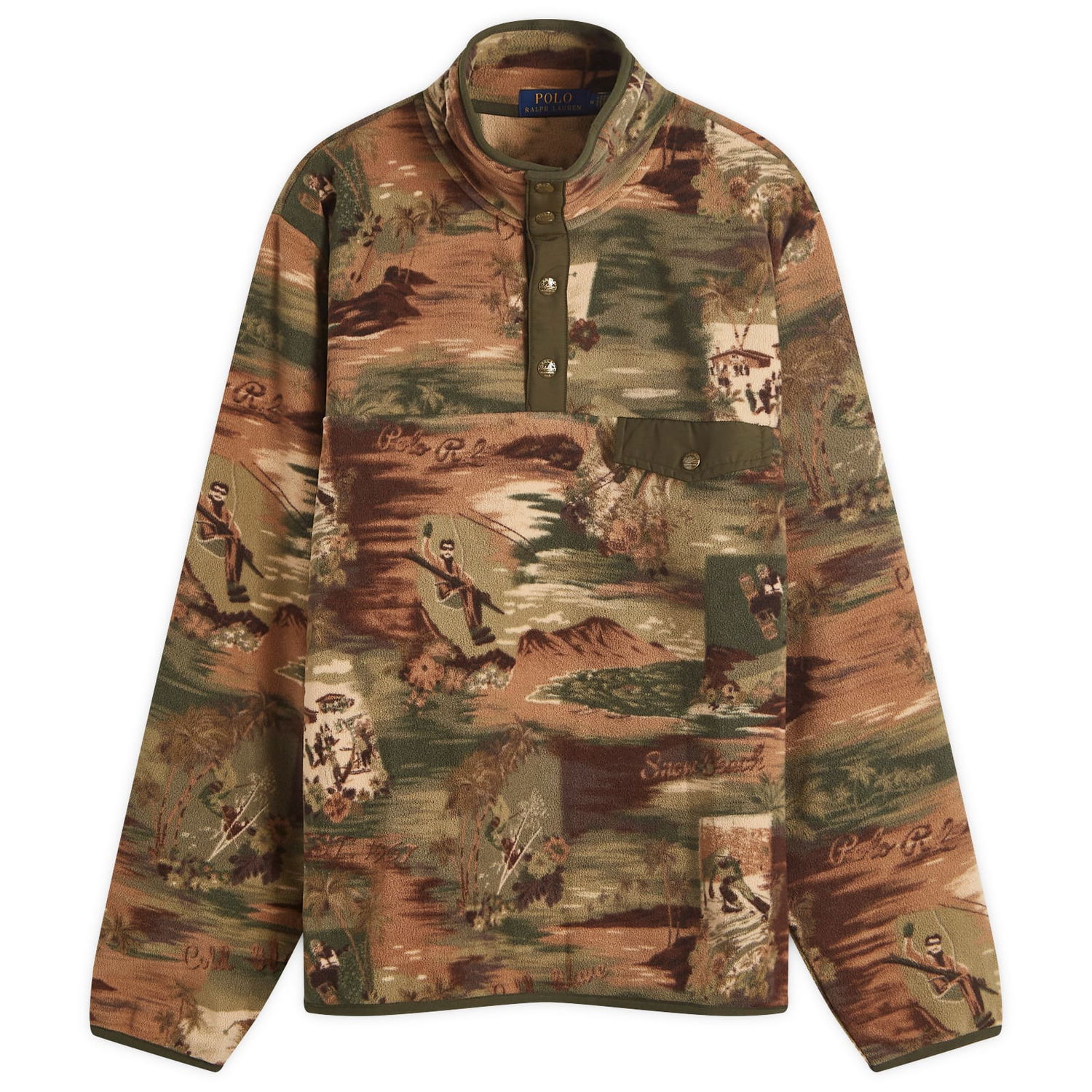 Суитчър Polo by Ralph Lauren Camo Fleece Pullover Jacket Зелено | 710958948001, 0