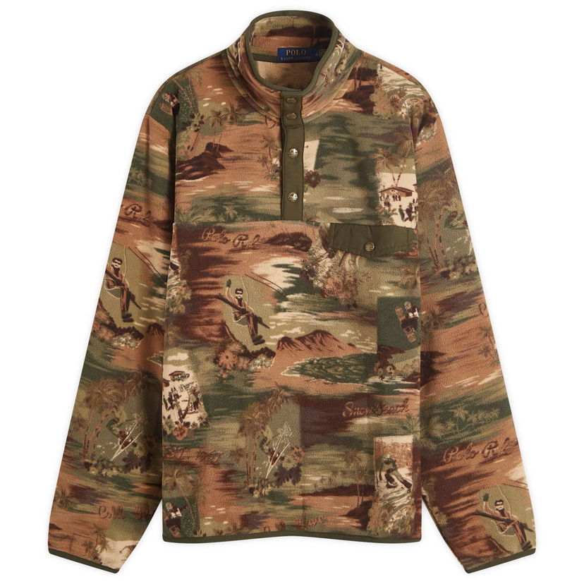 Суитчър Polo by Ralph Lauren Camo Fleece Pullover Jacket Зелено | 710958948001