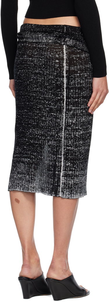 Пола Diesel M-Eganoid Marled Ribbed Draped Slit Midi Skirt Черно | A18865 0BJBR, 2