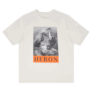 Тениска HERON PRESTON Graphic Print T-Shirt Бяло | HMAA032C99JER0030110, 0