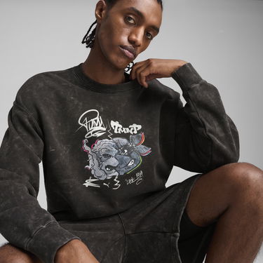 Суитчър Puma PUMA x TMNT Relaxed Fit Graphic Sweatshirt Черно | 630100_01, 1