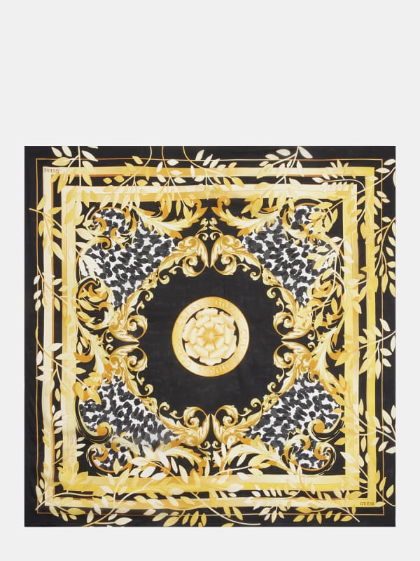 Шал GUESS Baroque-Print Silk Foulard Жълто | AW5173SIL20