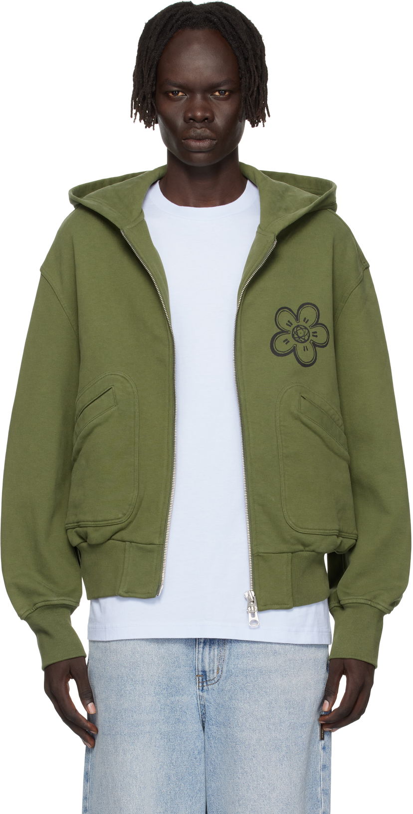 Суитчър KENZO Kenzo Paris Futura 2000 Edition Boxy Full-Zip Hoodie Зелено | FF65HO5514MT