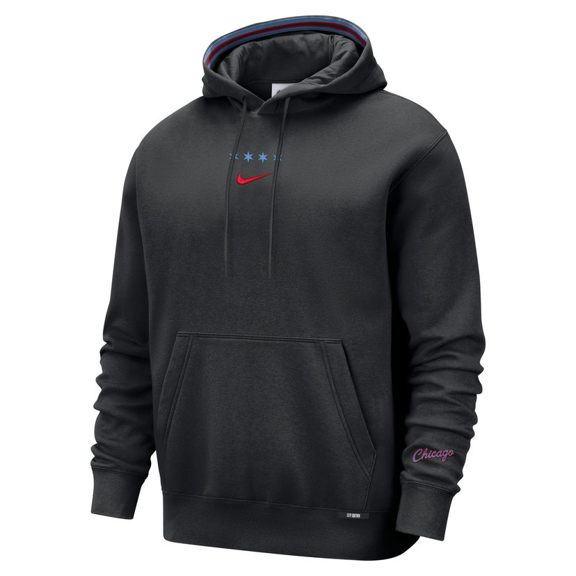 Суитчър Nike NBA Premium Club Chicago Bulls City Edition Fleece Hoodie Черно | HQ5522-010