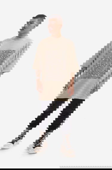 Тениска Rick Owens Knit Jumbo Short Sleeve T-Shirt with Wesendonck Lieder Wagner Print from DRKSHDW Spring Summer 2023 Collection Бежово | DU01C6274.RNEP3.PEARL, 2