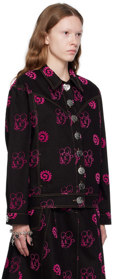 Яке Chopova Lowena Chopova Lowena Mouse Print Denim Jacket Черно | 5159, 1